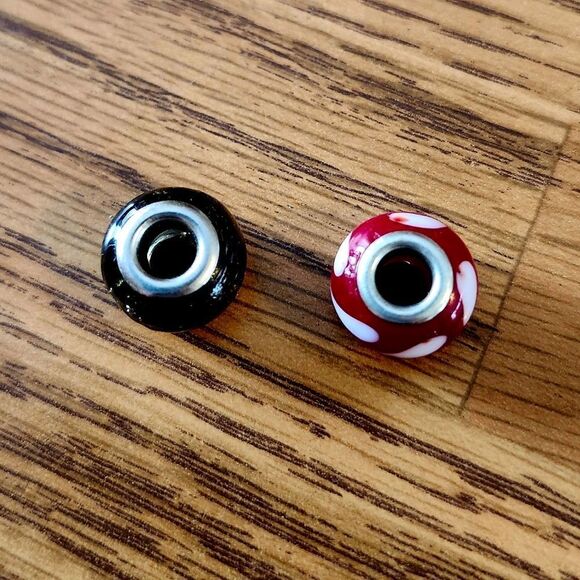 BRIGHTON Red Murano Glass and Gold Sparkle Charms, $18 each SEASIDE SOIREE! - Picture 3 of 6